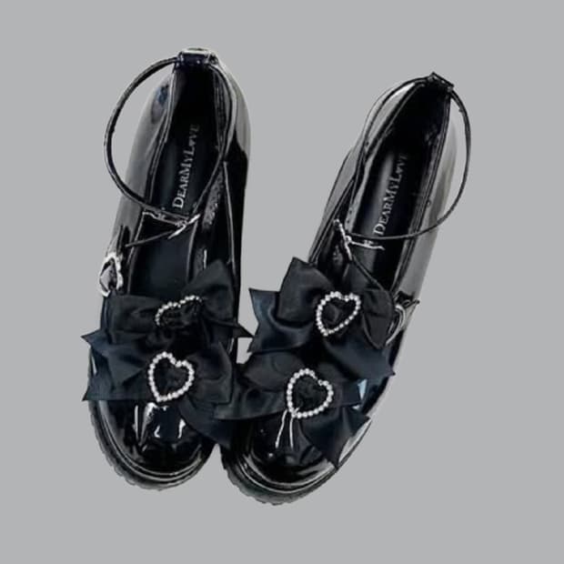 디마럽 디어마이러브 빈티지 지뢰계 양산형 통굽 구두