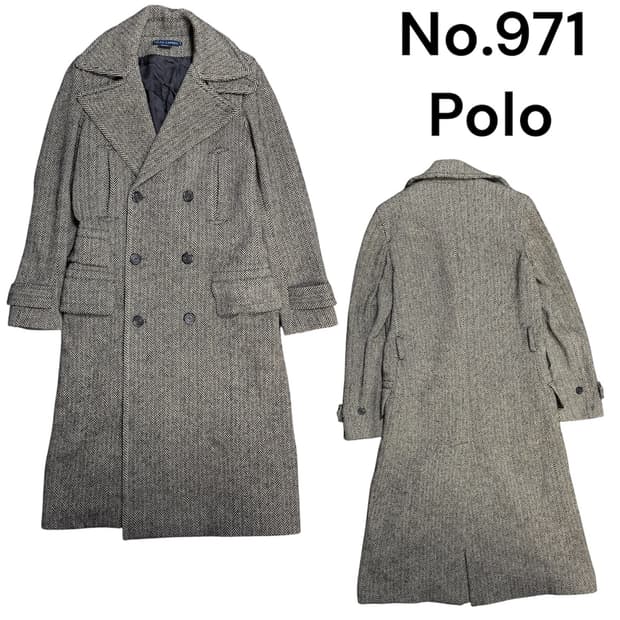 폴로 랄프로렌 백화점판 헤링본 롱코트 더블 코트