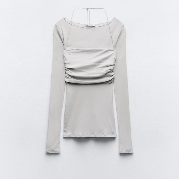 자라 세미 시스루 티셔츠