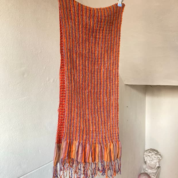 빈티지 주름 오렌지 머플러