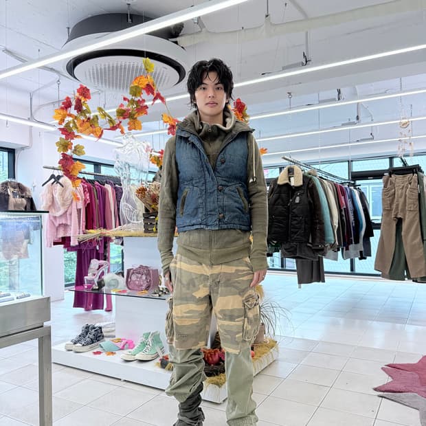 denim light padded vest