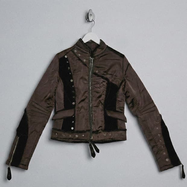 [Ozz Croce] 투웨이 지퍼 벨벳 고스 자켓