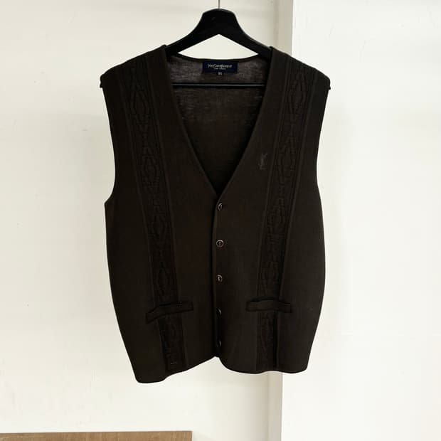 입생로랑 뿌르 옴므 브라운 니트 베스트