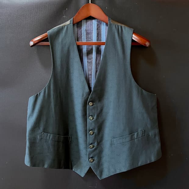 올드 발렌티노 우모 딥그린 자카드 베스트