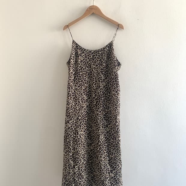 Leopard silky slip dress