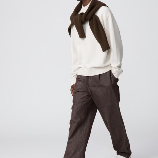 유니클로C 턱 스트레이트팬츠(데님) 브라운