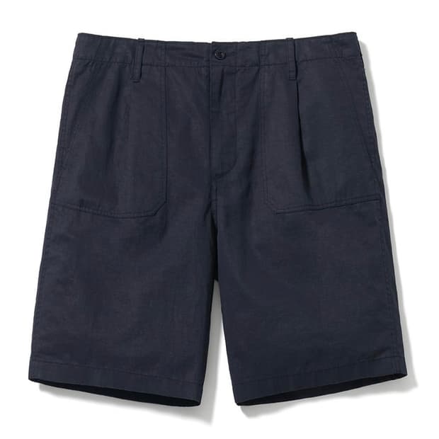 포터리 린넨 원플리츠 퍼티그 쇼츠 네이비 1사이즈