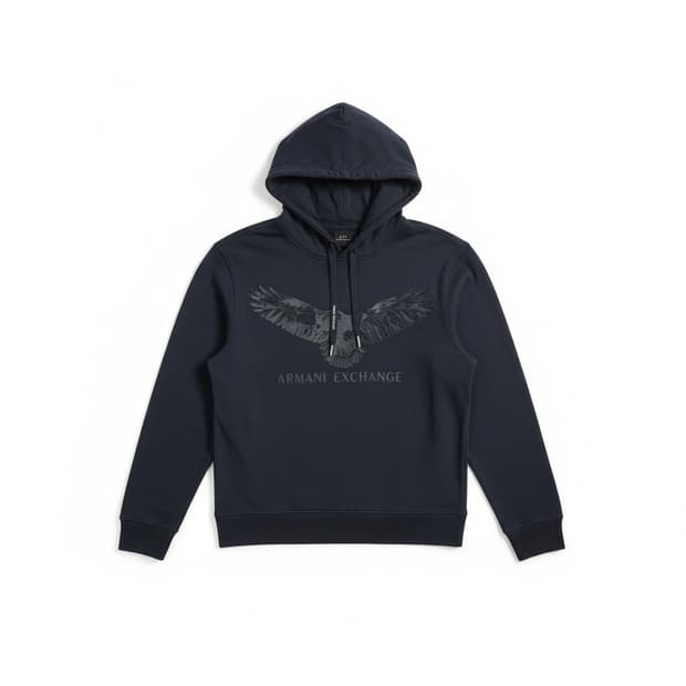 아르마니 익스체인지 네이비 독수리 후드티