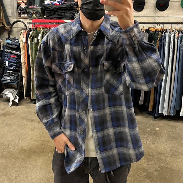 빈티지 웨스턴 플란넬 셔츠 (110)