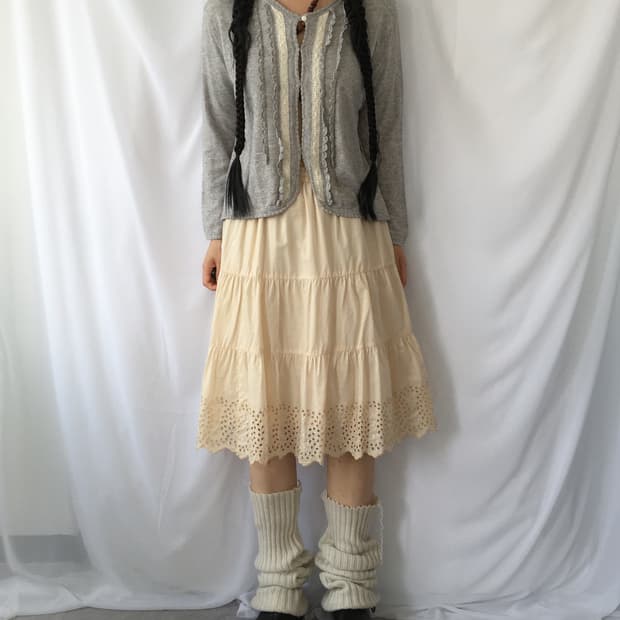 Crochet trimming cardigan