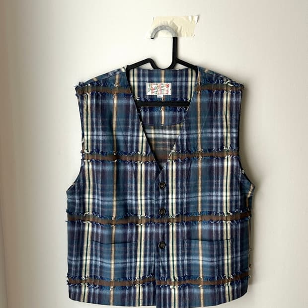 Vintage 체크 베스트
