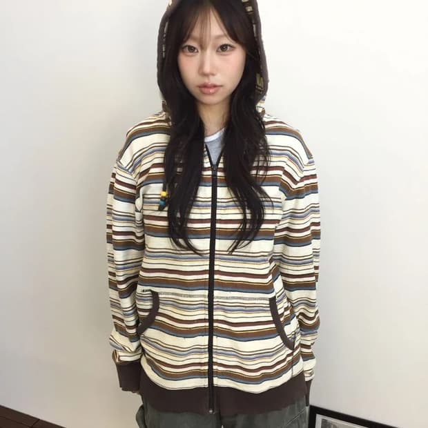 VILLAND Stripe Zip Hoodie