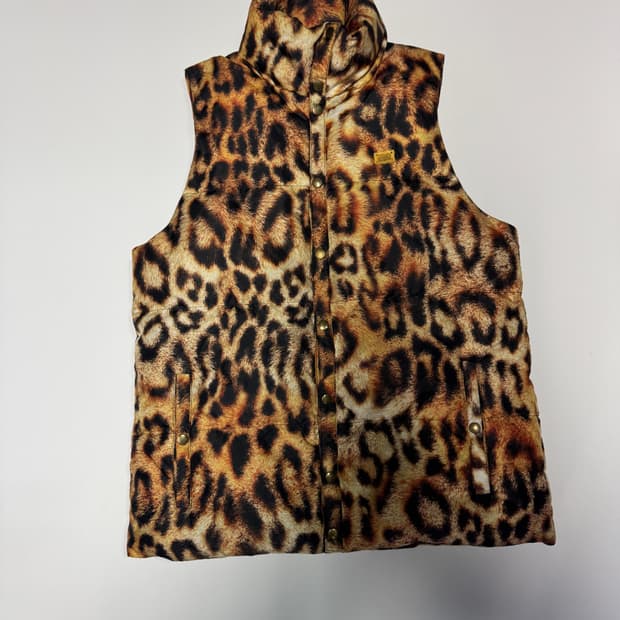 희귀!! 여성 오니츠카타이거 레오파드 패딩 조끼