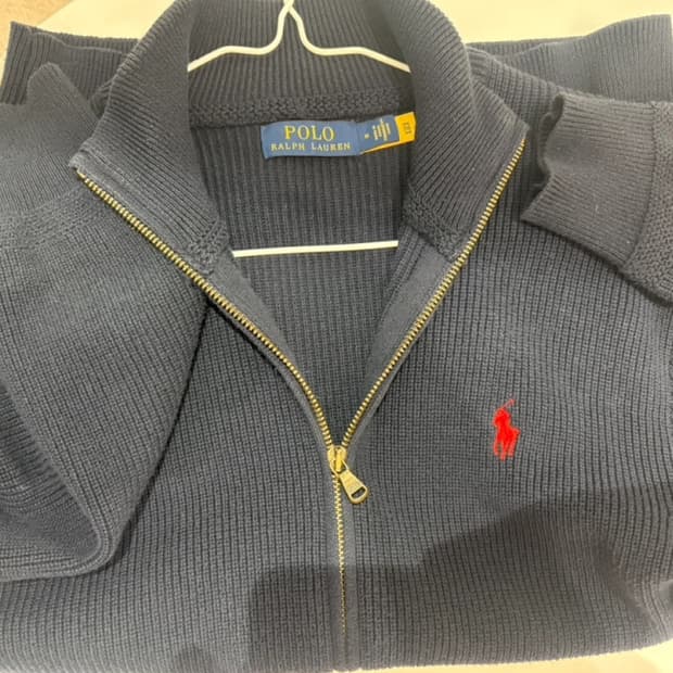 폴로 랄프로렌 네이비 집업 니트 스웨터