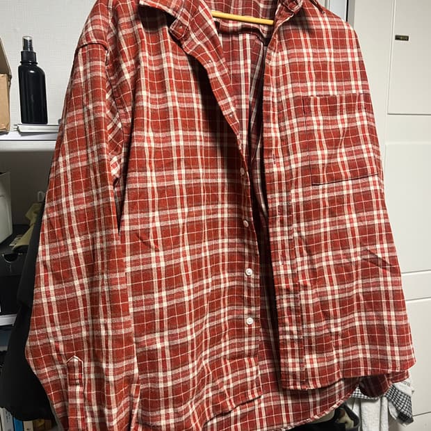 파르티멘토 VTG 워시드 타탄 체크 셔츠 레드