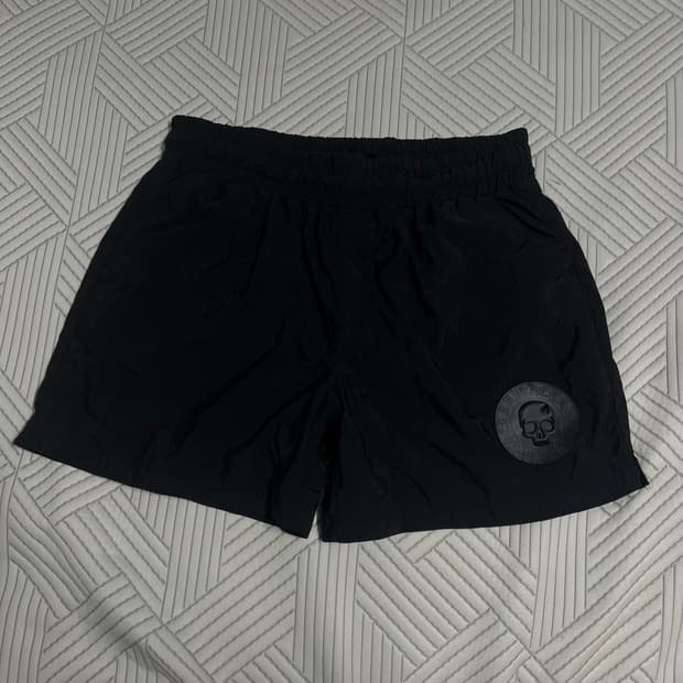 바이더알 해골패치 반바지 스컬 빈티지 프리 우븐 팬츠