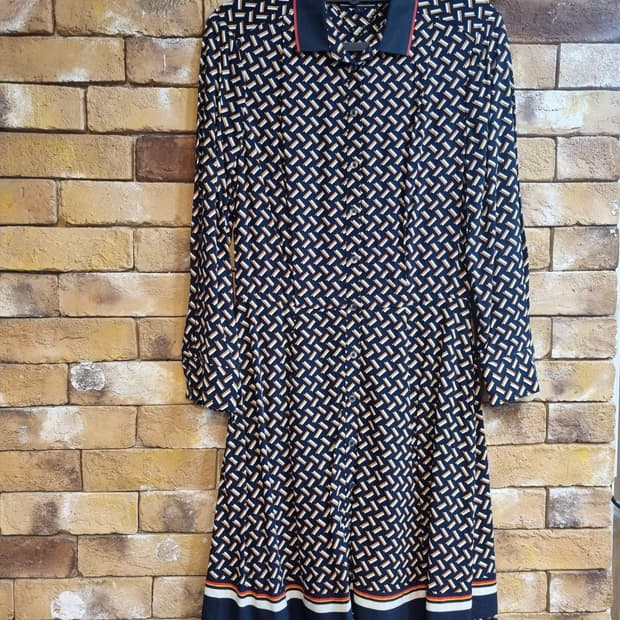 타미힐피거 패턴 셔츠 원피스