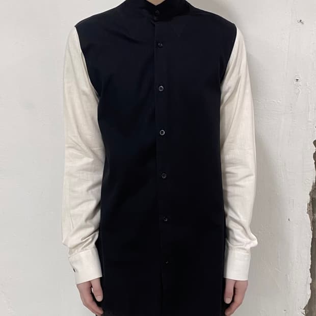 앤드뮐미스터 스탠드 카라 드레스 셔츠