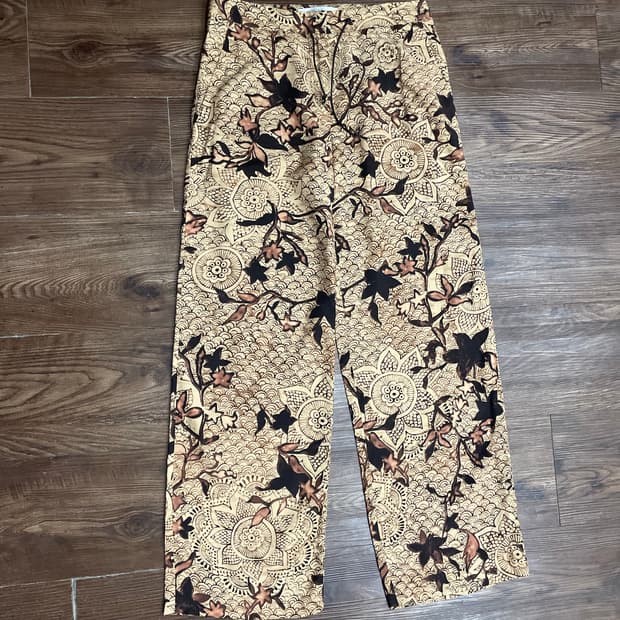 막스마라 비스코스 린넨 트라우저 팬츠 에스닉 히피 오리엔탈
