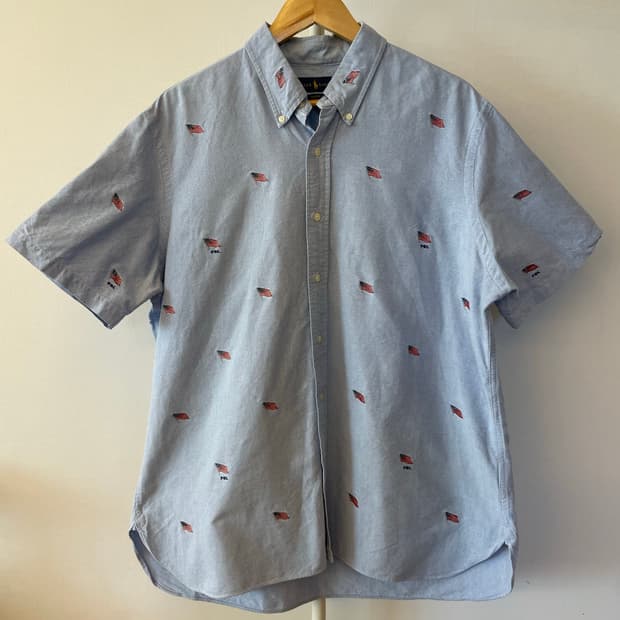 Ralph Lauren 반팔 옥스포드 셔츠 Classic Fit, XL