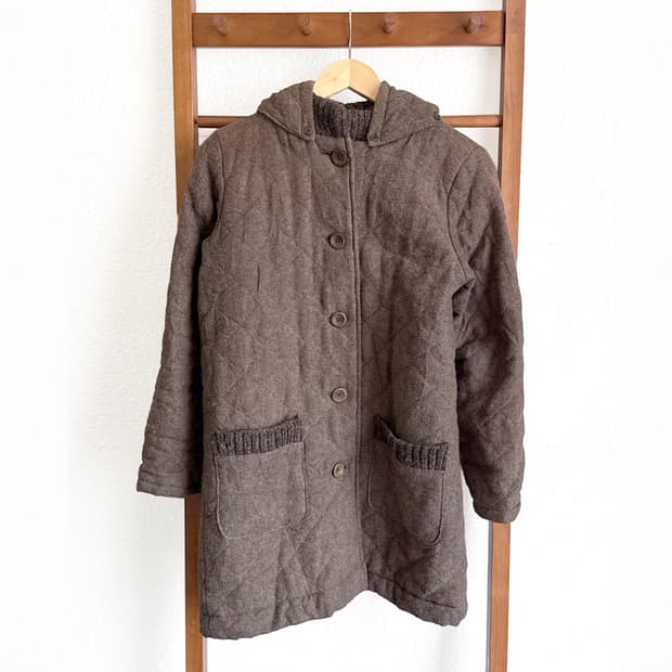 밤숲 퀼팅 후드 점퍼