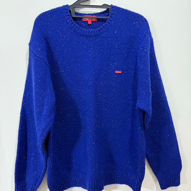 슈프림 스몰 박스 스페클 스웨터 로얄 - 22FW