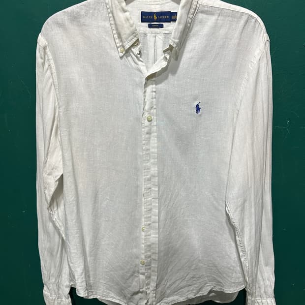 폴로 린넨 셔츠 화이트 L