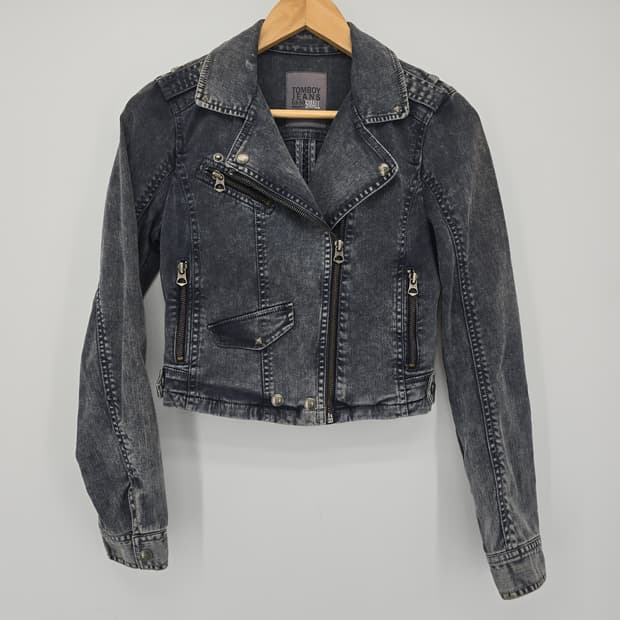 빈티지 데님 라이더 자켓 