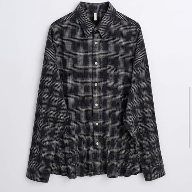 선플라워 stable 체크셔츠 블랙