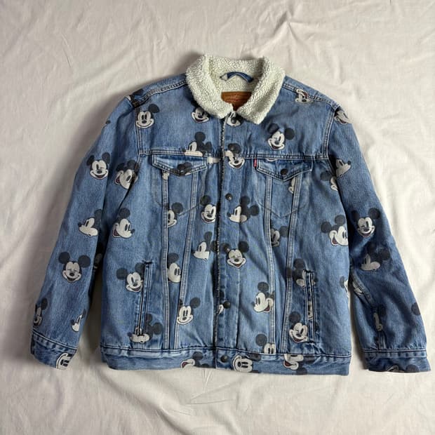Levis x Disney 리바이스 미키마우스 쉐르파 트러커 자켓 XXL