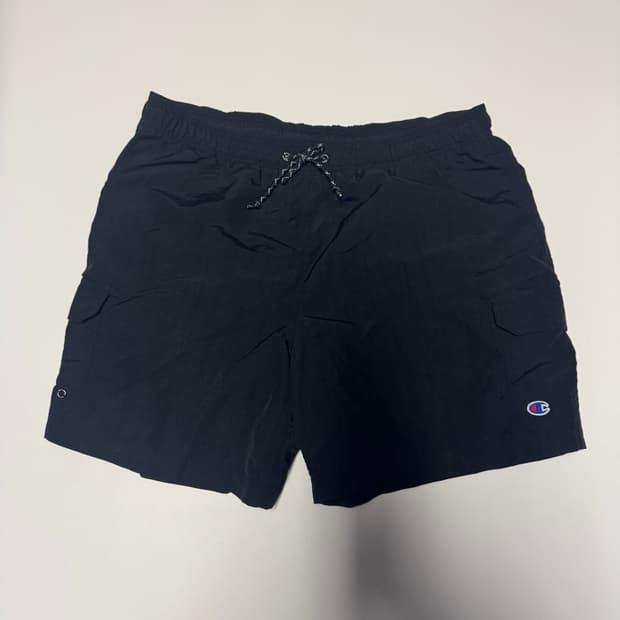 챔피온 밴딩 나일론 카고 하프팬츠 XL 블랙 37.7인치