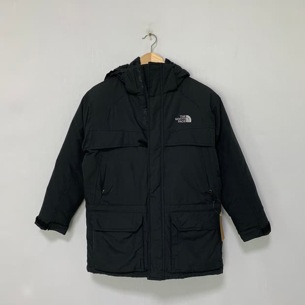 노스페이스 빈티지 블랙 후드 바람막이 패딩 자켓