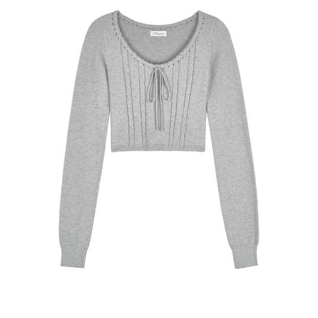 클리시어 Churro cable ribbon knit, Gray