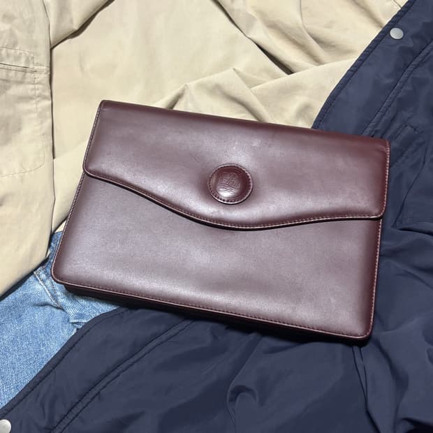 vintage louis quatorze leather clutch ba