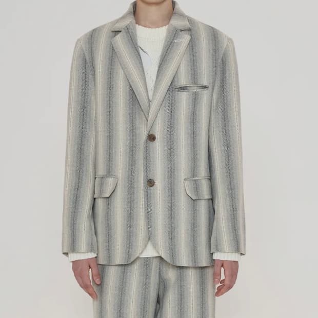 어널로이드 포켓 스트라이프 블레이져 자켓