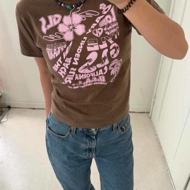 일본빈티지 LINDEN GIRLS 그래픽 숏반팔