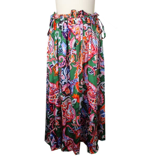 겐조 멀티프린트 실크 밴딩스커트 38