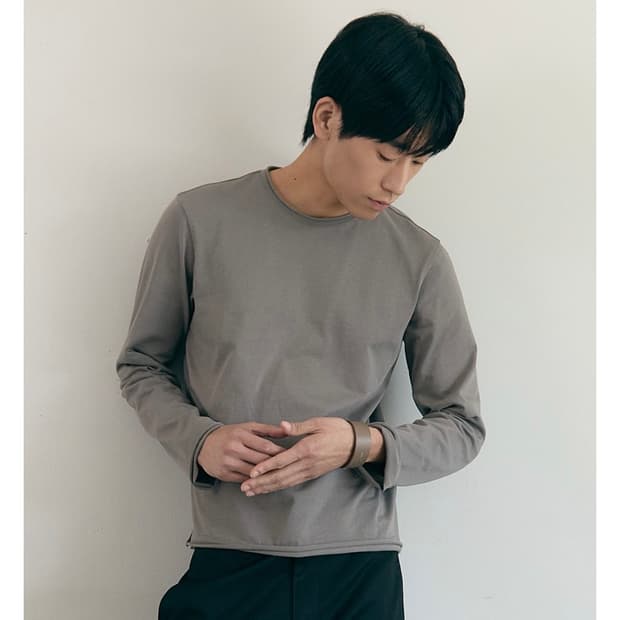 (M) 러드 롱슬리브 카키 그레이