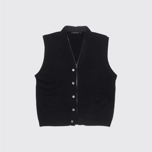 Full Zip knit Vest_Black_3size