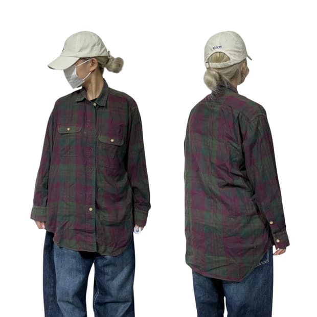 폴로 랄프 로렌 오버핏 체크 셔츠 L