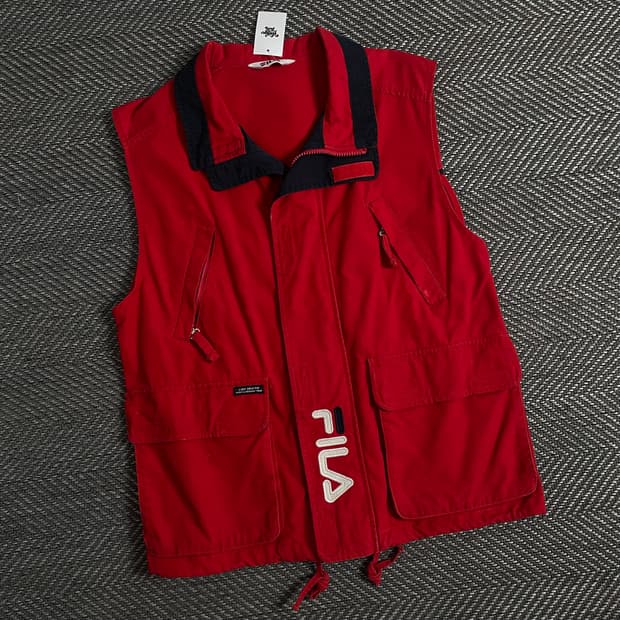 90s 필라 빅로고 올드스쿨 헌팅 베스트y 3099