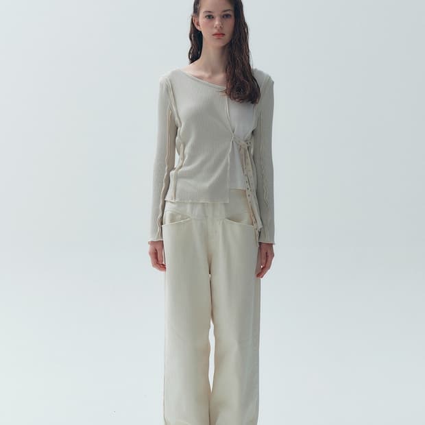 소프트서울 크림 팬츠 ANGLE POCKET DENIM PANTS_CRE