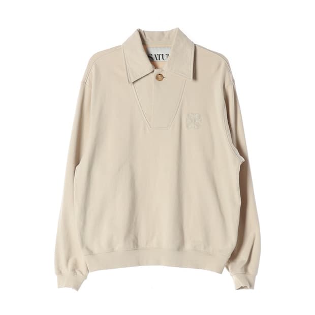 SATUR 카라 로고 오버핏 맨투맨