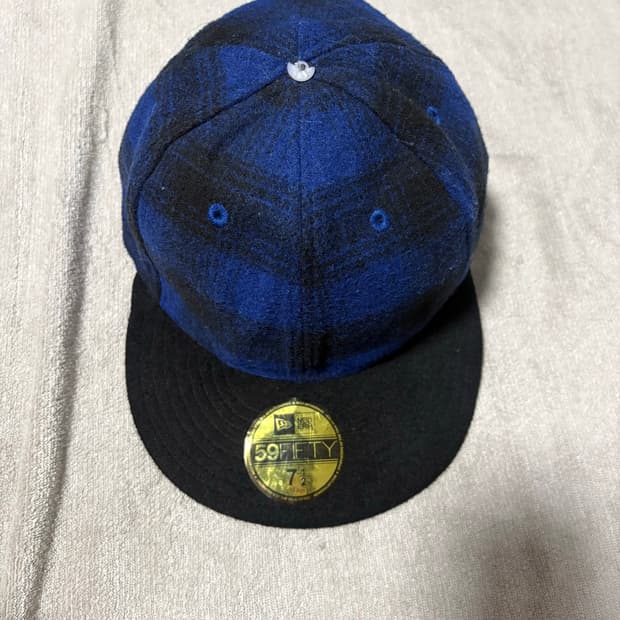 뉴에라 59FIFTY 체크 패턴 블루 블랙 야구 모자 스냅백