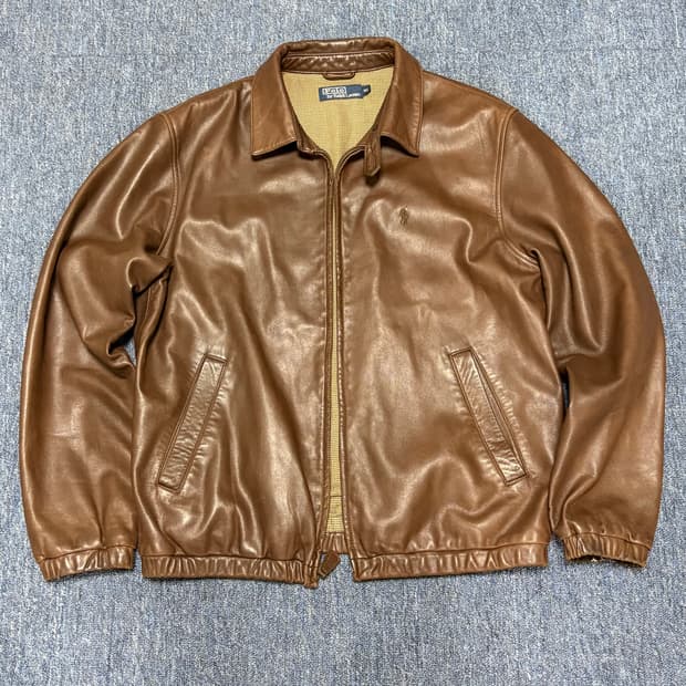 90's 폴로 랄프로렌 브라운 램스킨 레더자켓