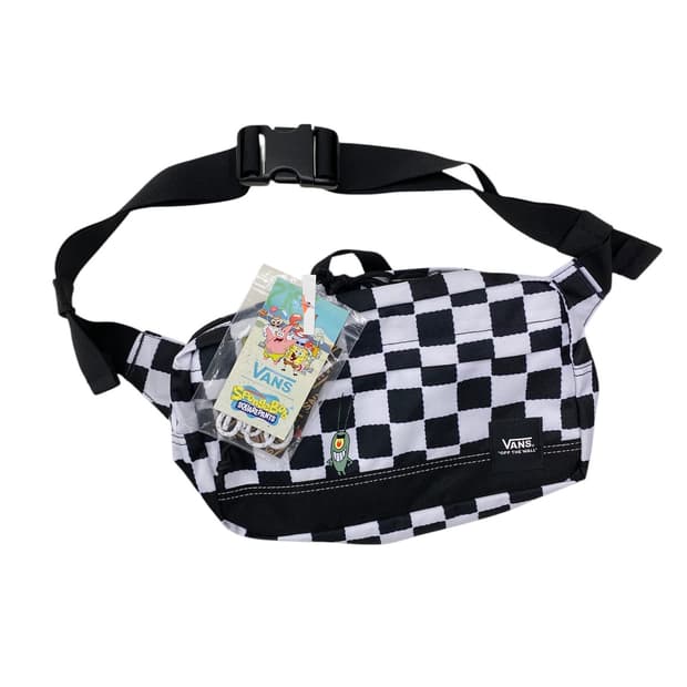 반스 스폰지밥 체커보드 힙색 가방