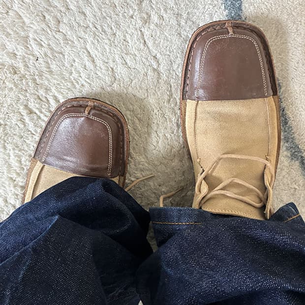 Leather & Suede Two-Tone Derby Shoes