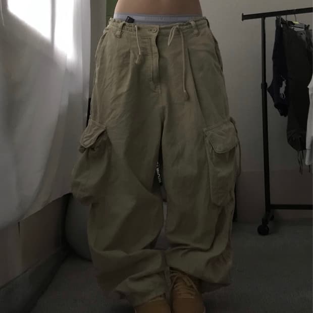 자라 베이지 와이드핏 카고팬츠