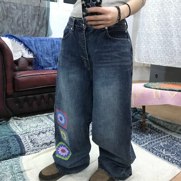 로씨로씨x그래피커스 crochet jeans 
