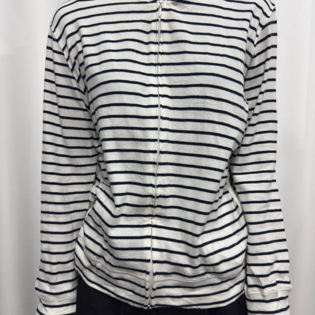 cinema club stripe hood zipup